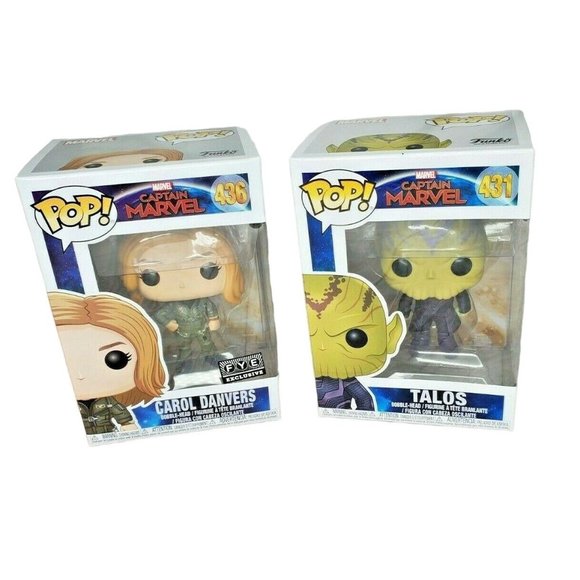 Carol Danvers F.Y.EAnd Talos Captain Marvel Funko Pop Collectible Bundle